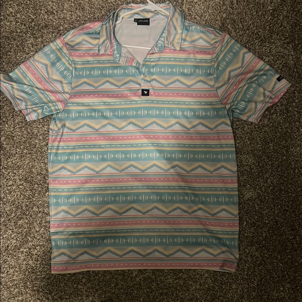 Men's Bad Birdie Pastel Patterned Polo Shirt